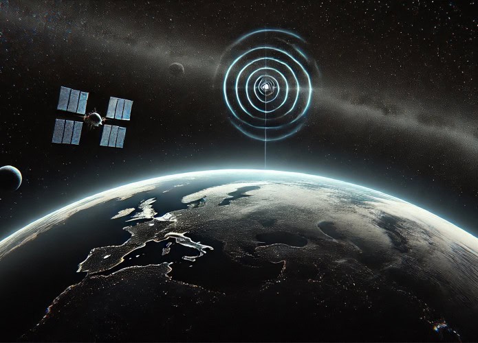 sinais de rádio chegando à terra vindos do espaço
