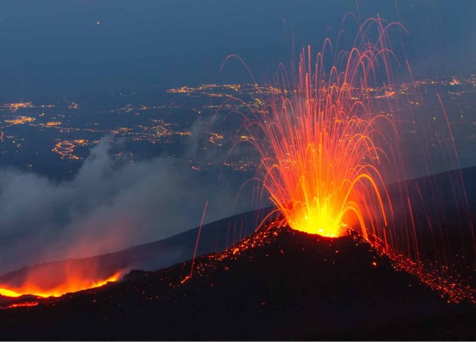 Erupção do vulcão Etna