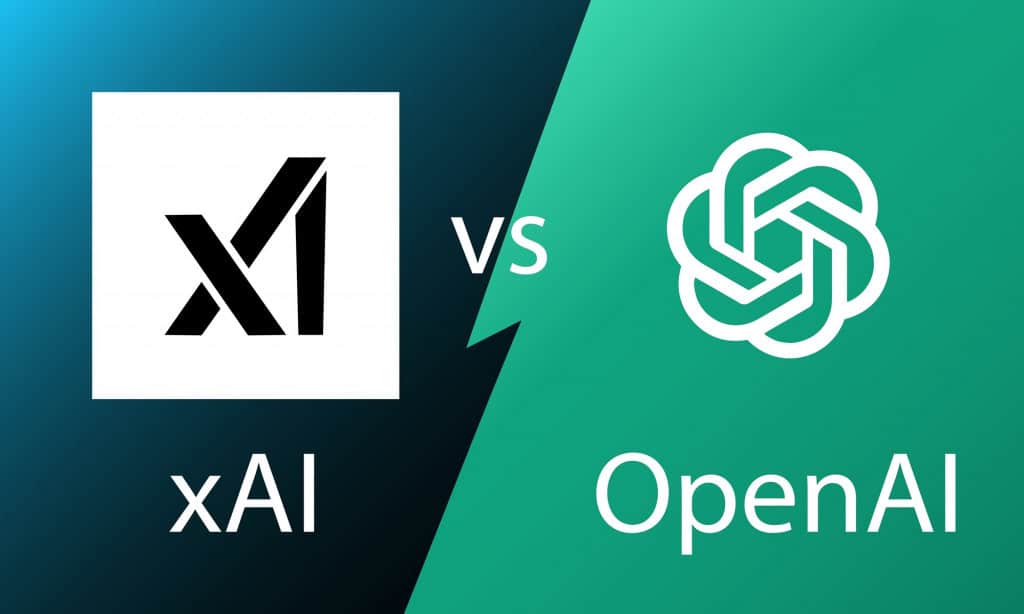 Logos de xAI e OpenAI