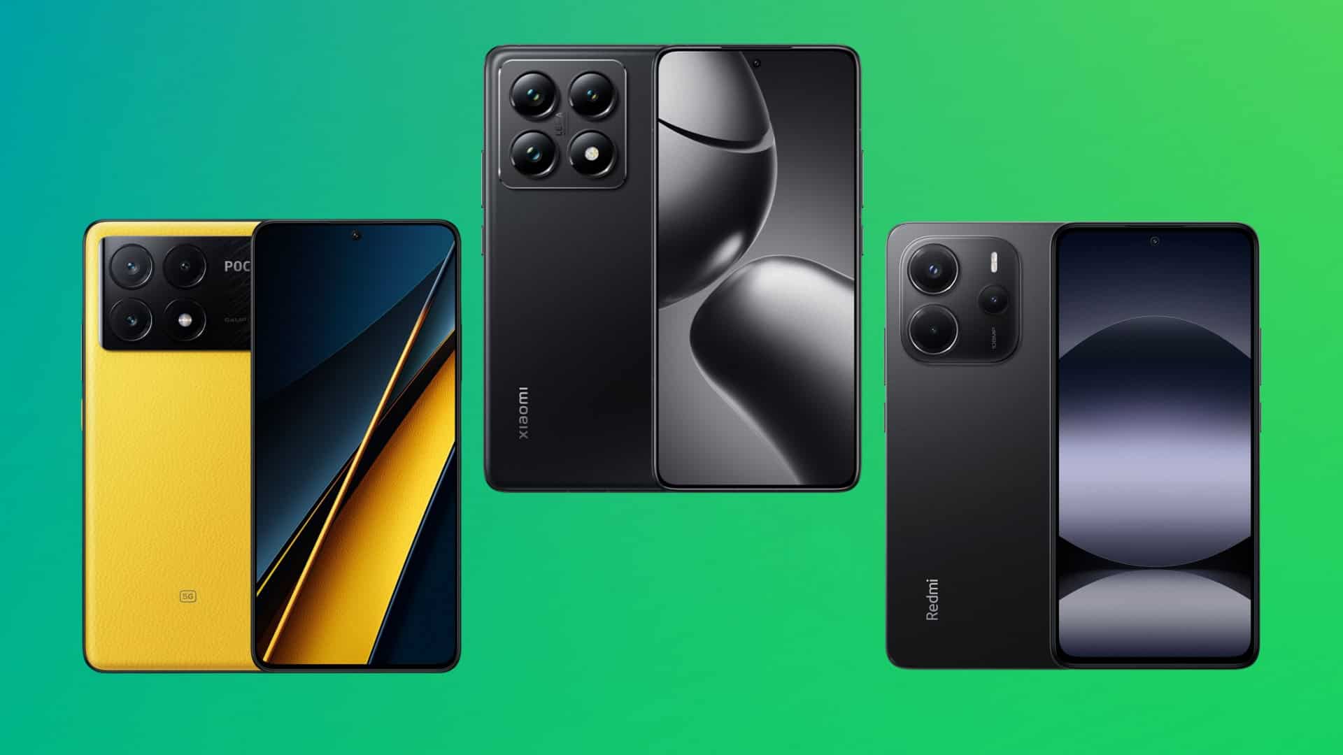 Montagem com celulares da Xiaomi