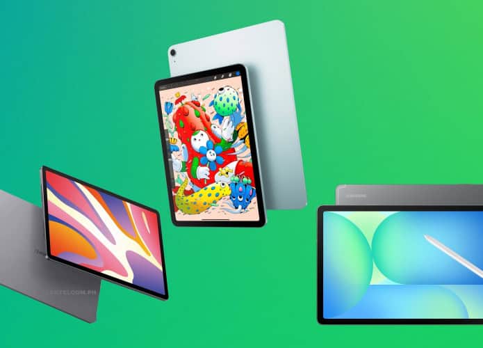 Montagem com tablets da Huawei, Apple e Samsung que estão à venda na Amazon e têm entrega rápida