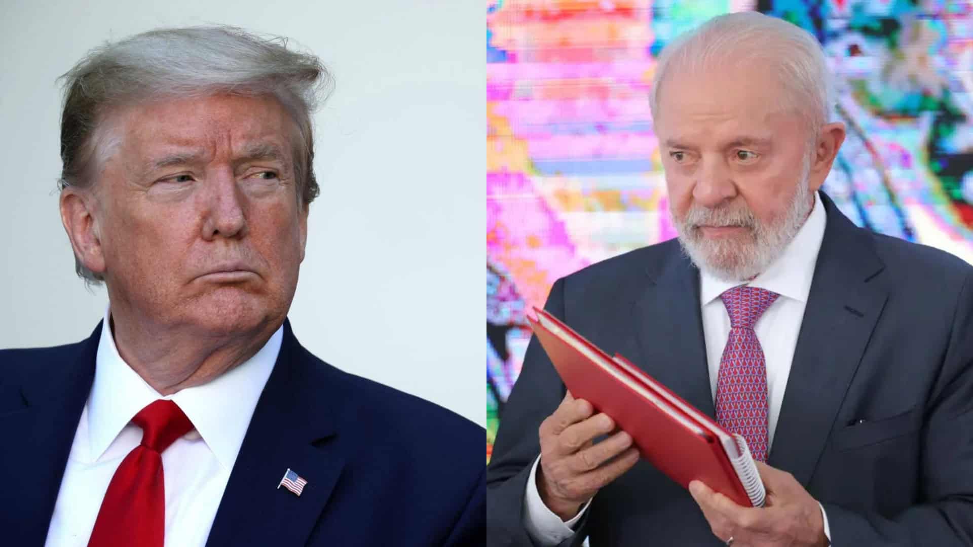 Montagem com fotos de Donald Trump e Luíz Inácio Lula da Silva