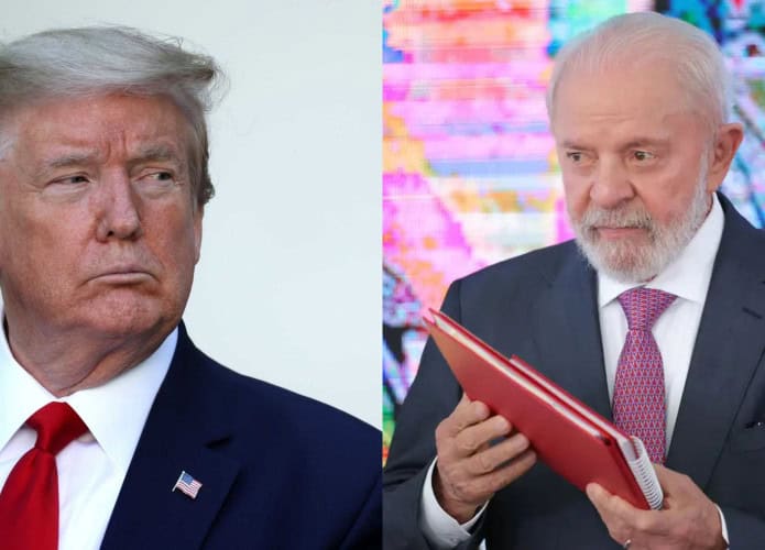 Montagem com fotos de Donald Trump e Luíz Inácio Lula da Silva