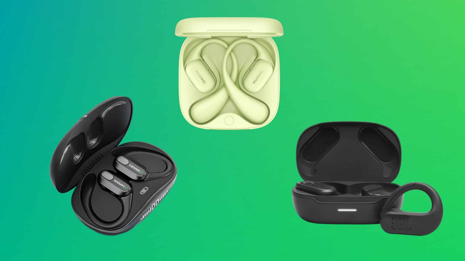 Montagem com fones de ouvido sem fio para exercícios físicos