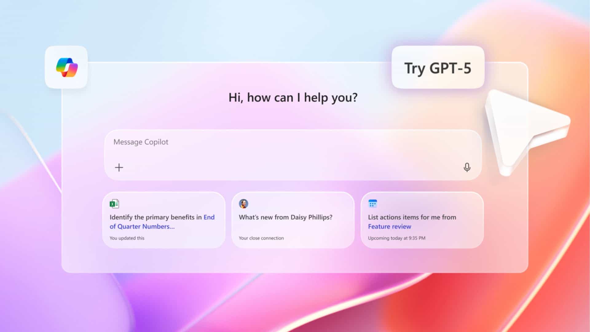 Ilustração do GPT-5 da OpenAI no Copilot na Microsoft