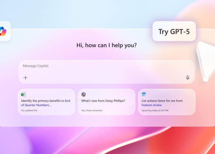 Ilustração do GPT-5 da OpenAI no Copilot na Microsoft