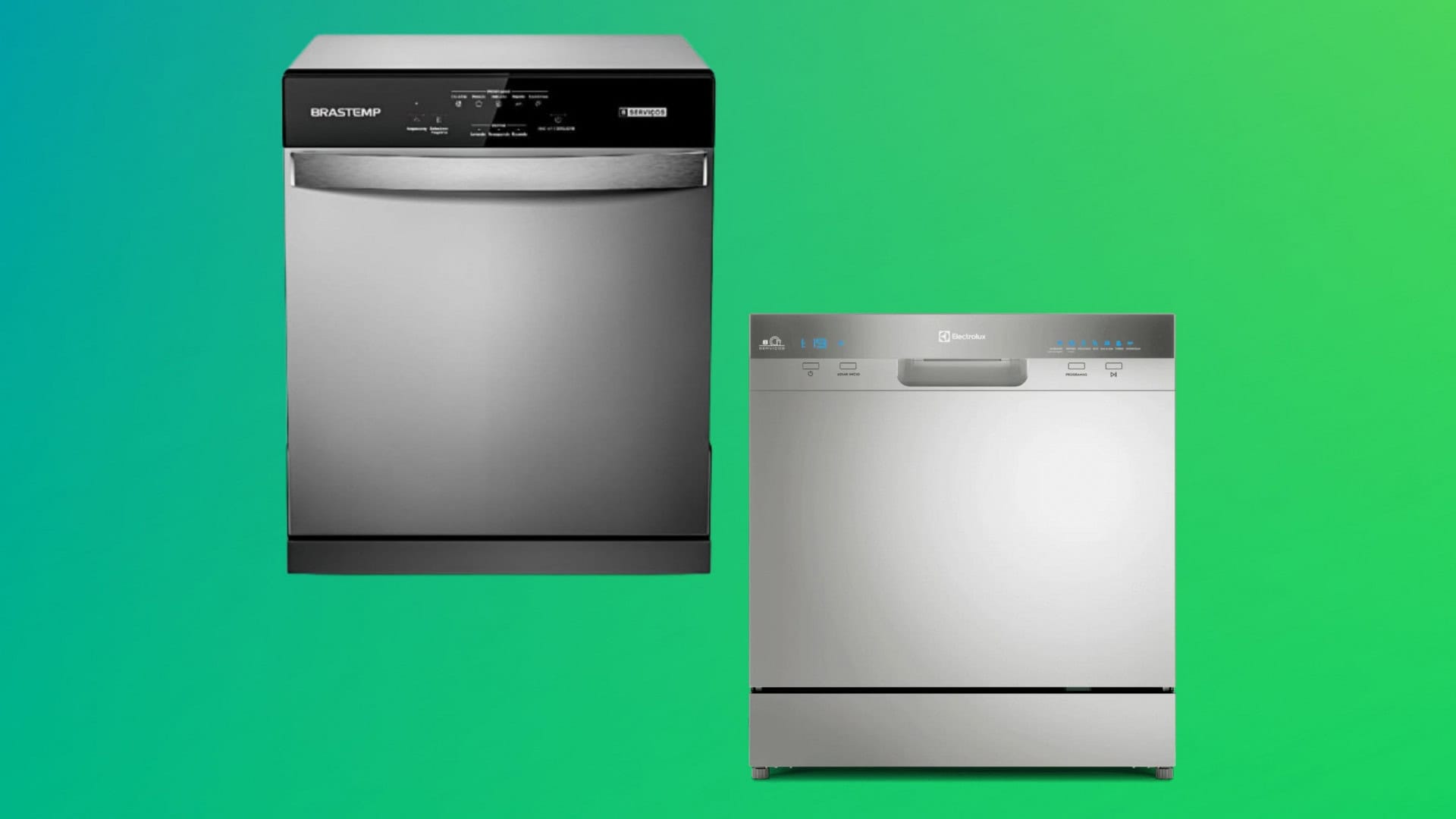 Montagem com lava-louças da Brastemp e Electrolux