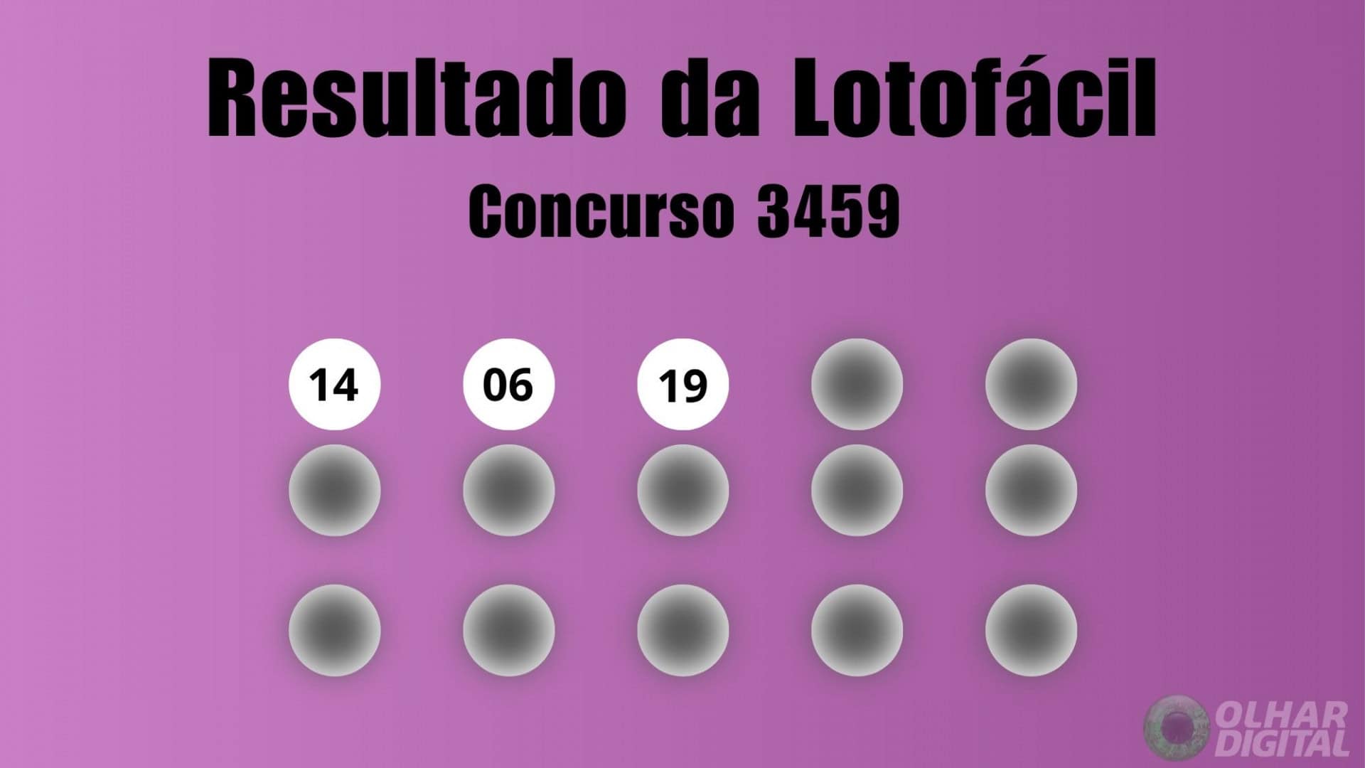 Montagem sobre Lotofácil concurso 3459