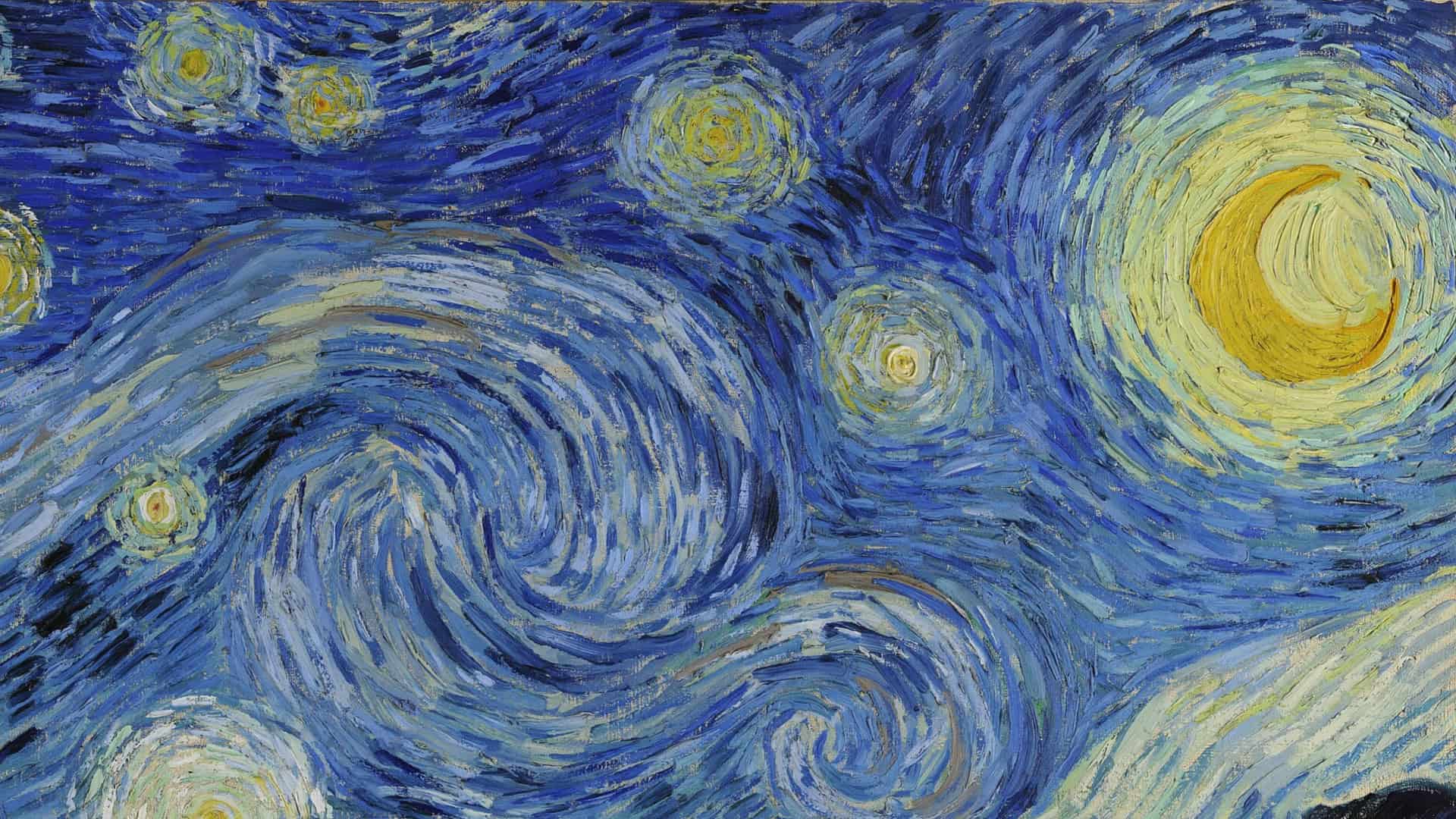 Céu na pintura Noite Estrelada de Van Gogh