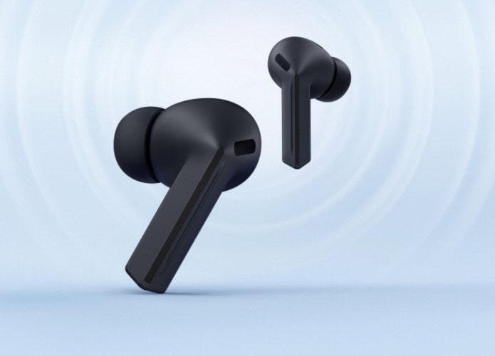 Montagem mostrando par de Galaxy Buds 3 FE da Samsung