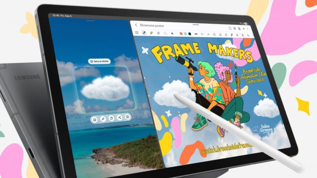 Montagem destacando recursos e características do Galaxy Tab S10 Lite, novo tablet intermediário da Samsung