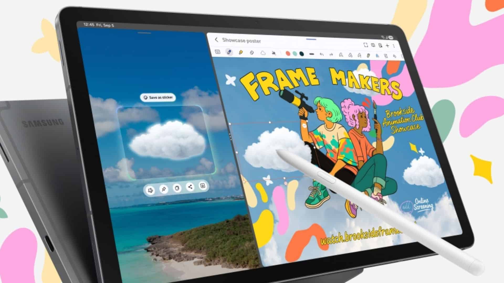 Montagem destacando recursos e características do Galaxy Tab S10 Lite, novo tablet intermediário da Samsung
