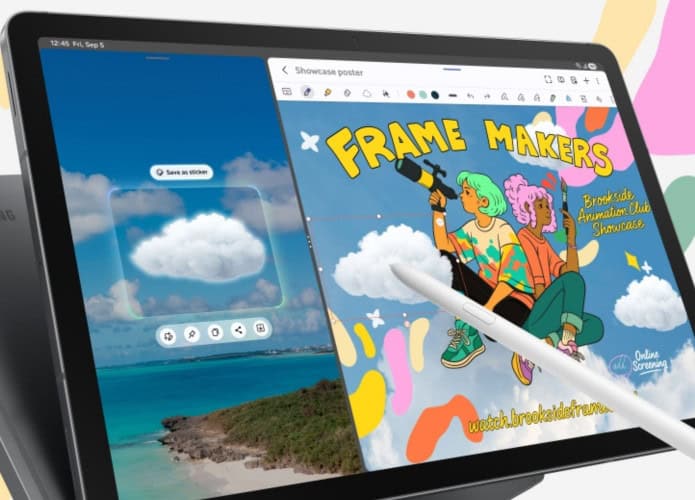Montagem destacando recursos e características do Galaxy Tab S10 Lite, novo tablet intermediário da Samsung