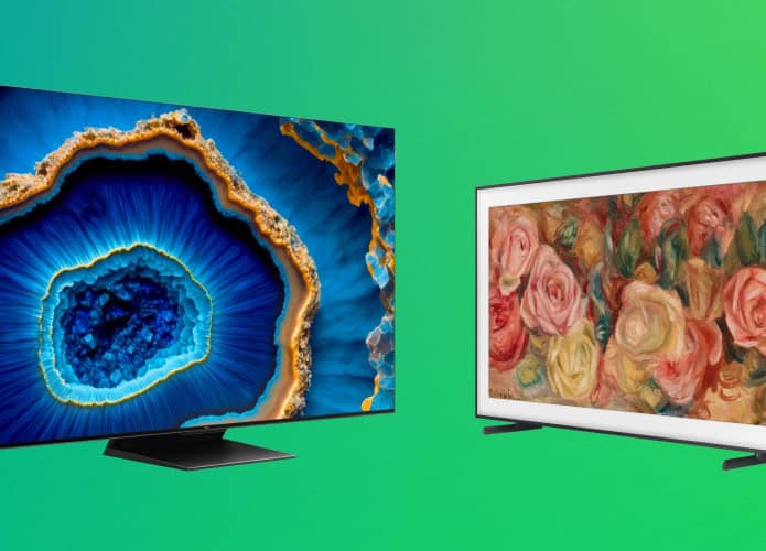 Montagem com smart TVs da TCL e da Samsung que estão em promoção na Amazon