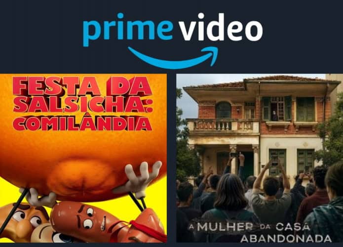 Montagem com pôsteres das séries Festa da Salsicha e A Mulher da Casa Abandonada