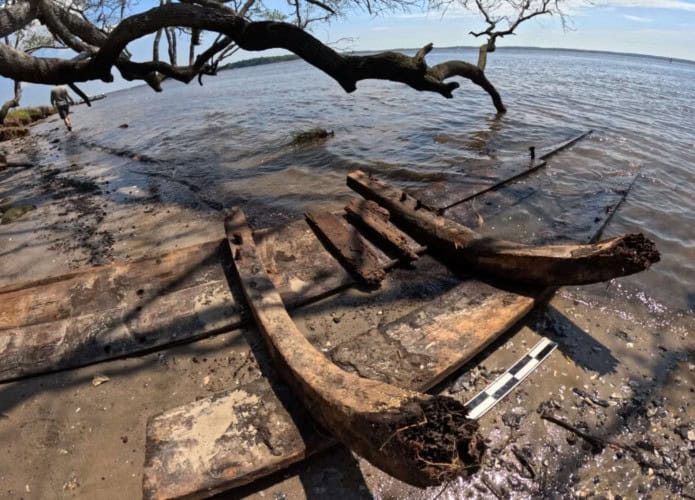 Naufrágio encontrado na costa do Condado de Brunswick, nos EUA, pode ser o La Fortuna, navio espanhol afundado há mais de 200 anos.