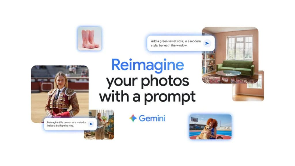 Montagem sobre atualização do editor de imagens do Gemini