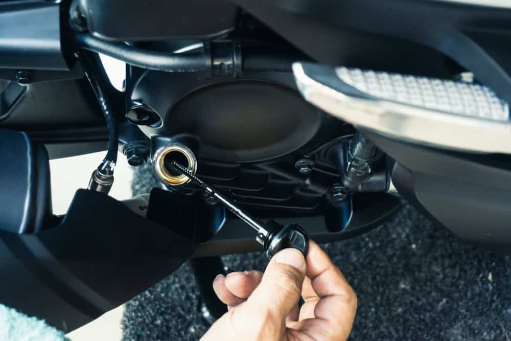 Vareta de verificação do óleo da moto
