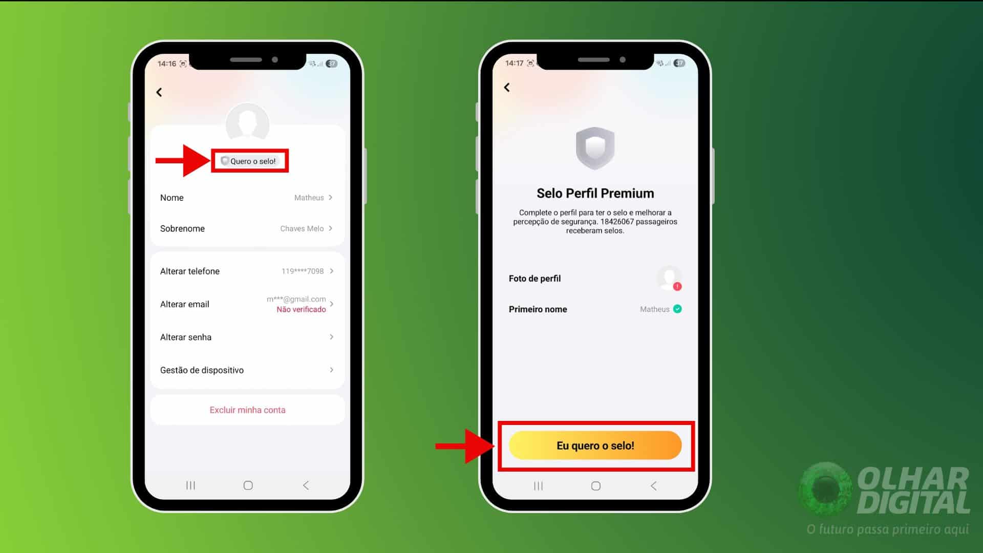 Verificar conta na 99