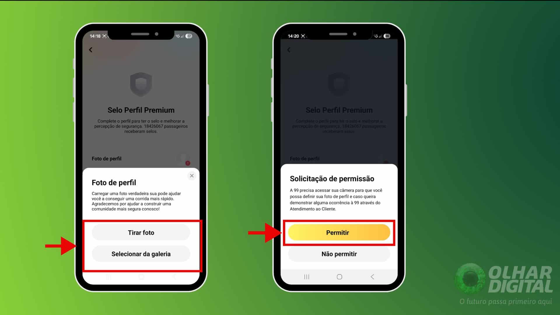 Verificação de conta na 99