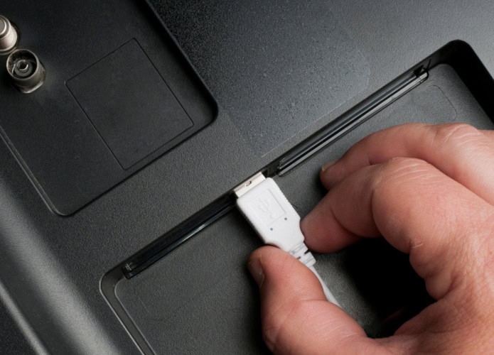Entrada USB em uma TV