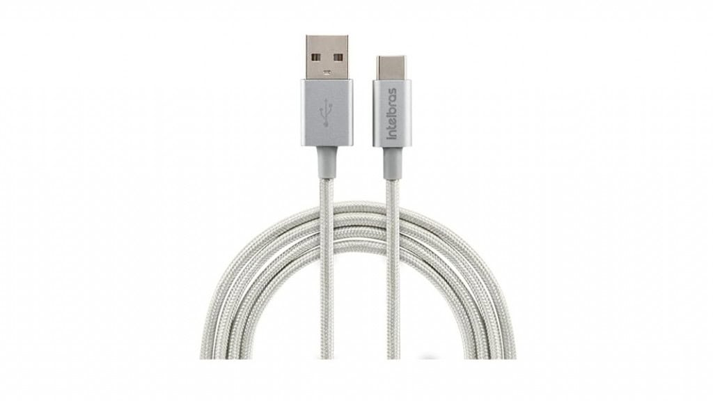 Cabo USB-C em nylon 1,5 m EUAC 15NB Branco Intelbras