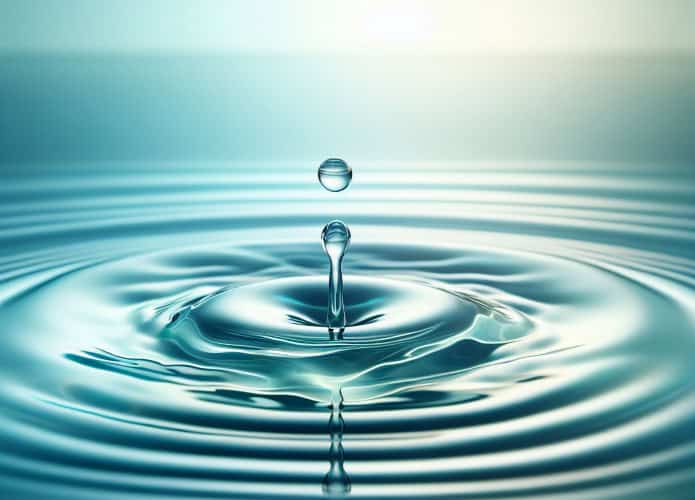Gota de água caindo um recipiente com água