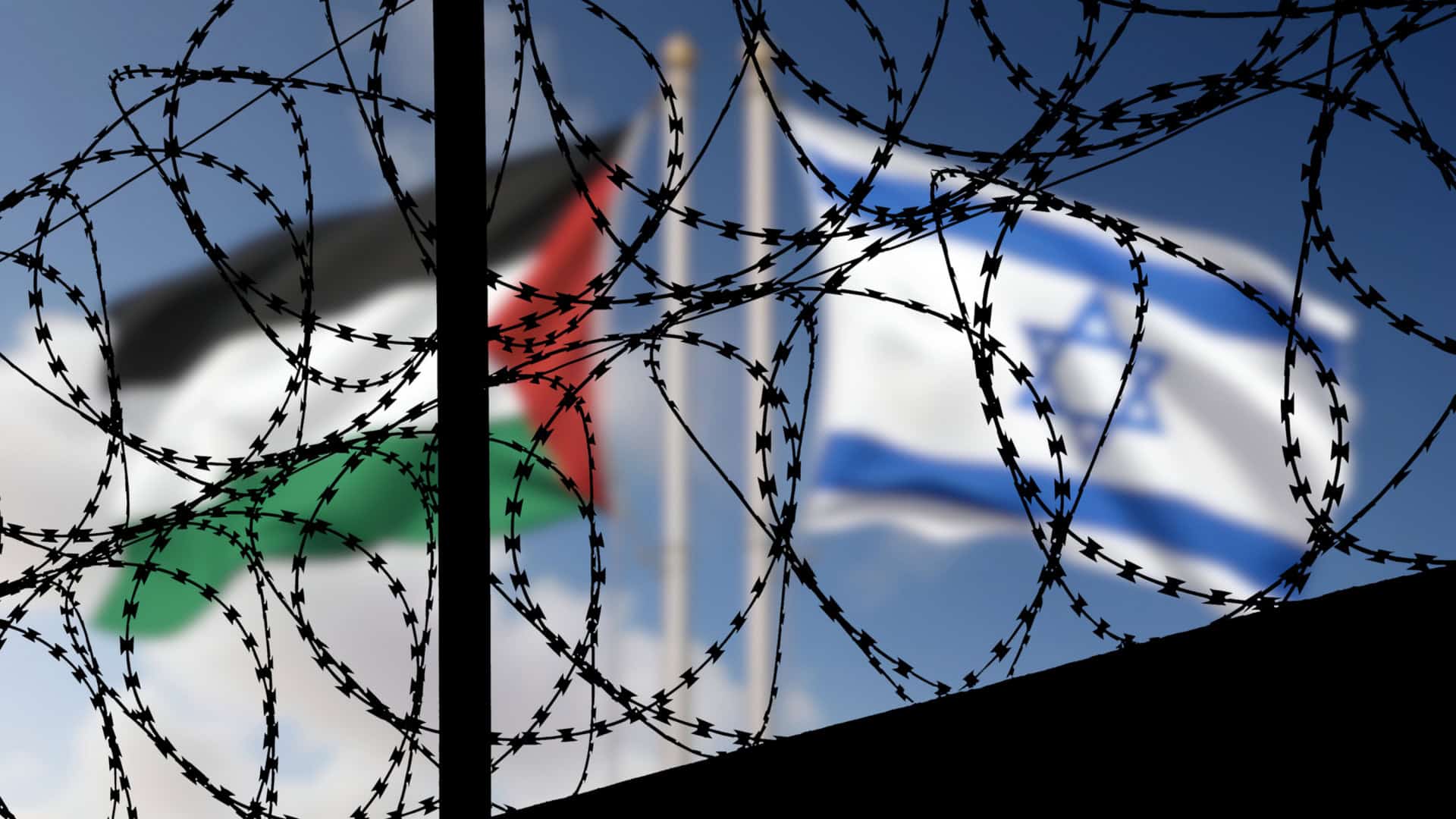 Bandeiras de Israel e da Palestina
