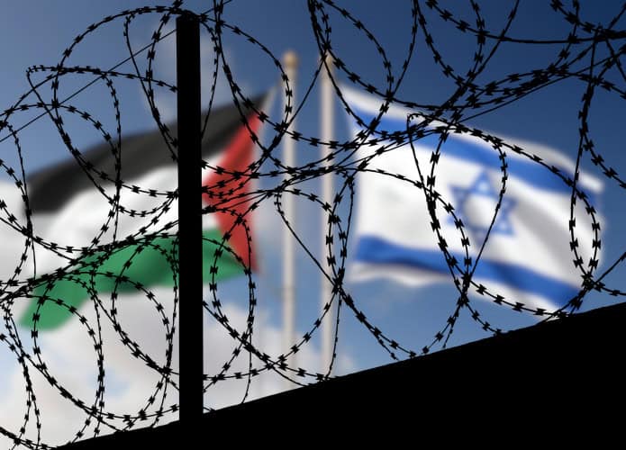 Bandeiras de Israel e da Palestina