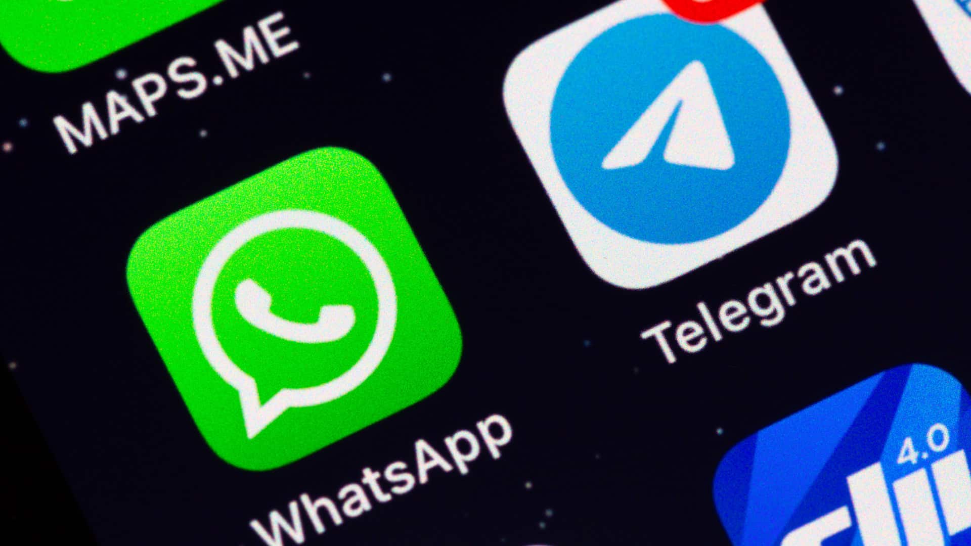 Ícones de WhatsApp e Telegram