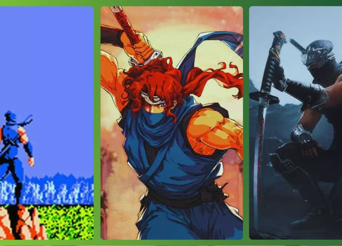 montagem com 3 jogos de ninja gaiden