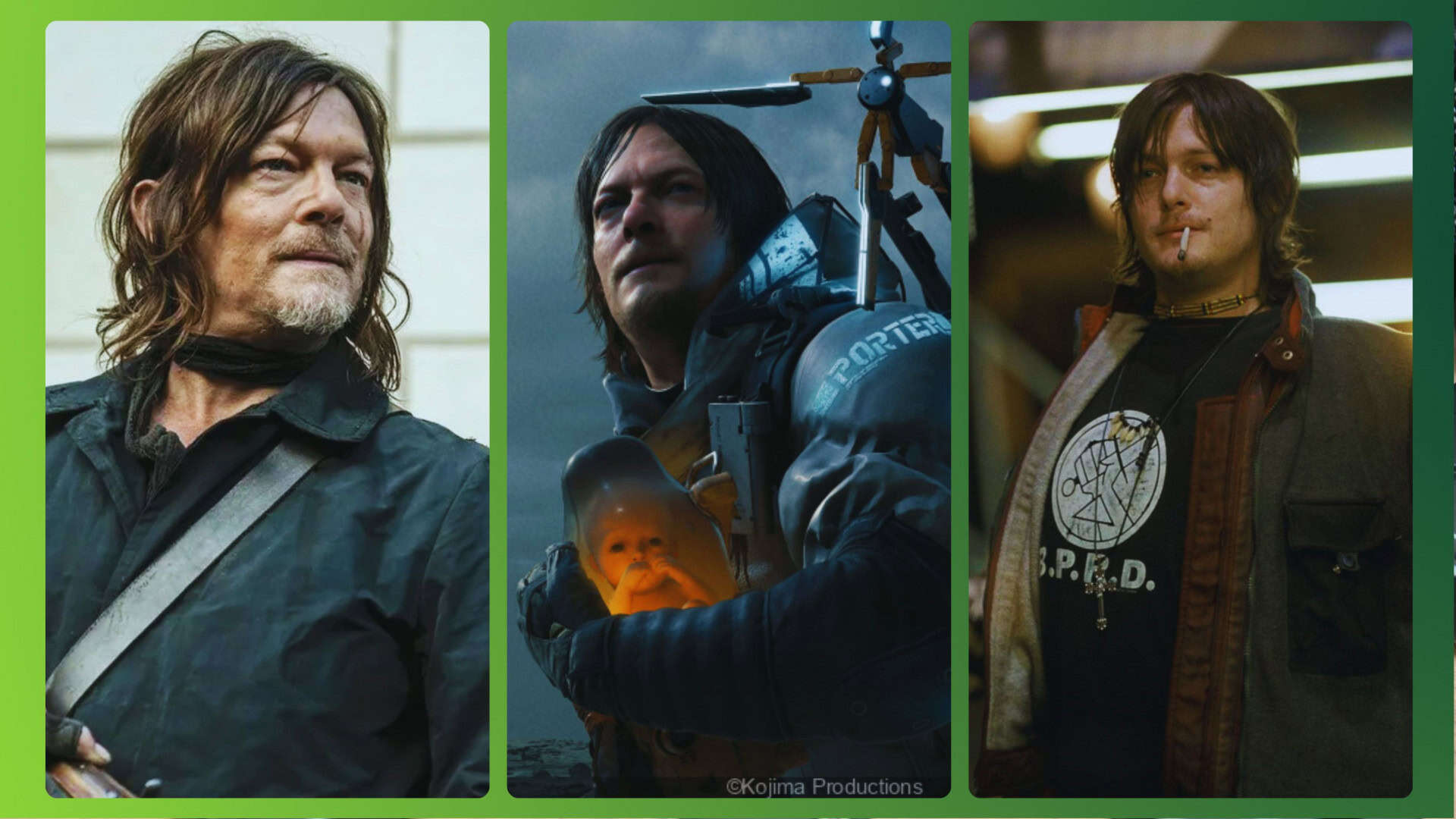 Norman Reedus em The Walking Dead, Death Stranding e Blade 2