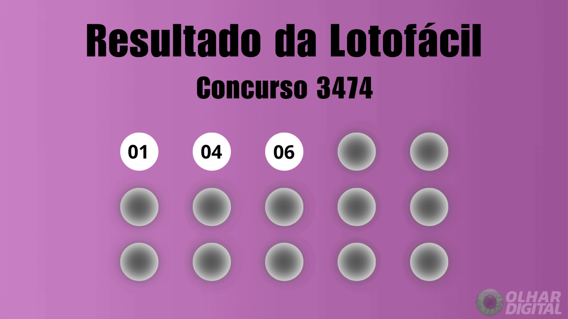 Resultado Lotofácil concurso 3474