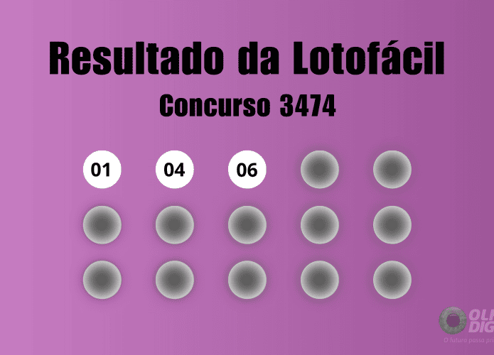 Resultado Lotofácil concurso 3474