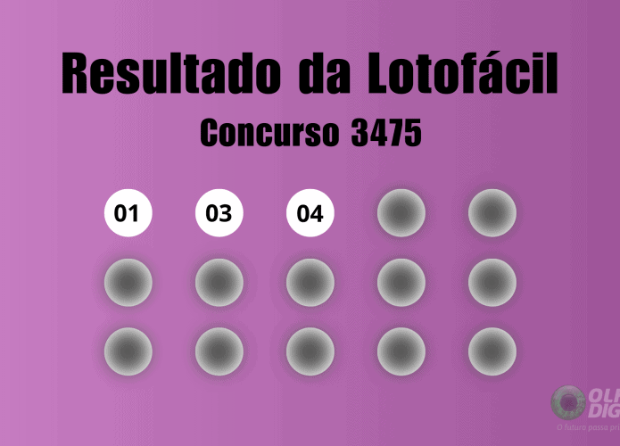 Resultado da Lotofácil concurso 3475