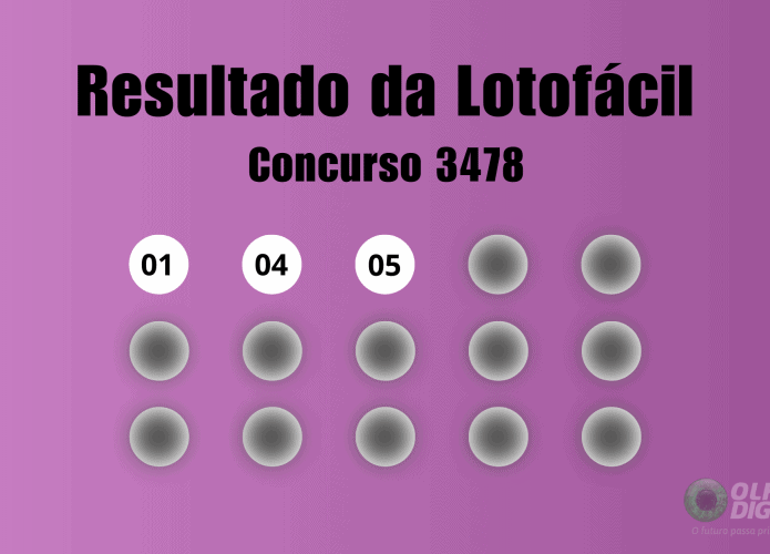 Resultado Lotofácil concurso 3478
