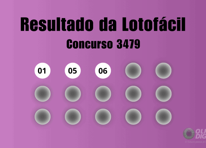 Resultado da Lotofácil concurso 3479