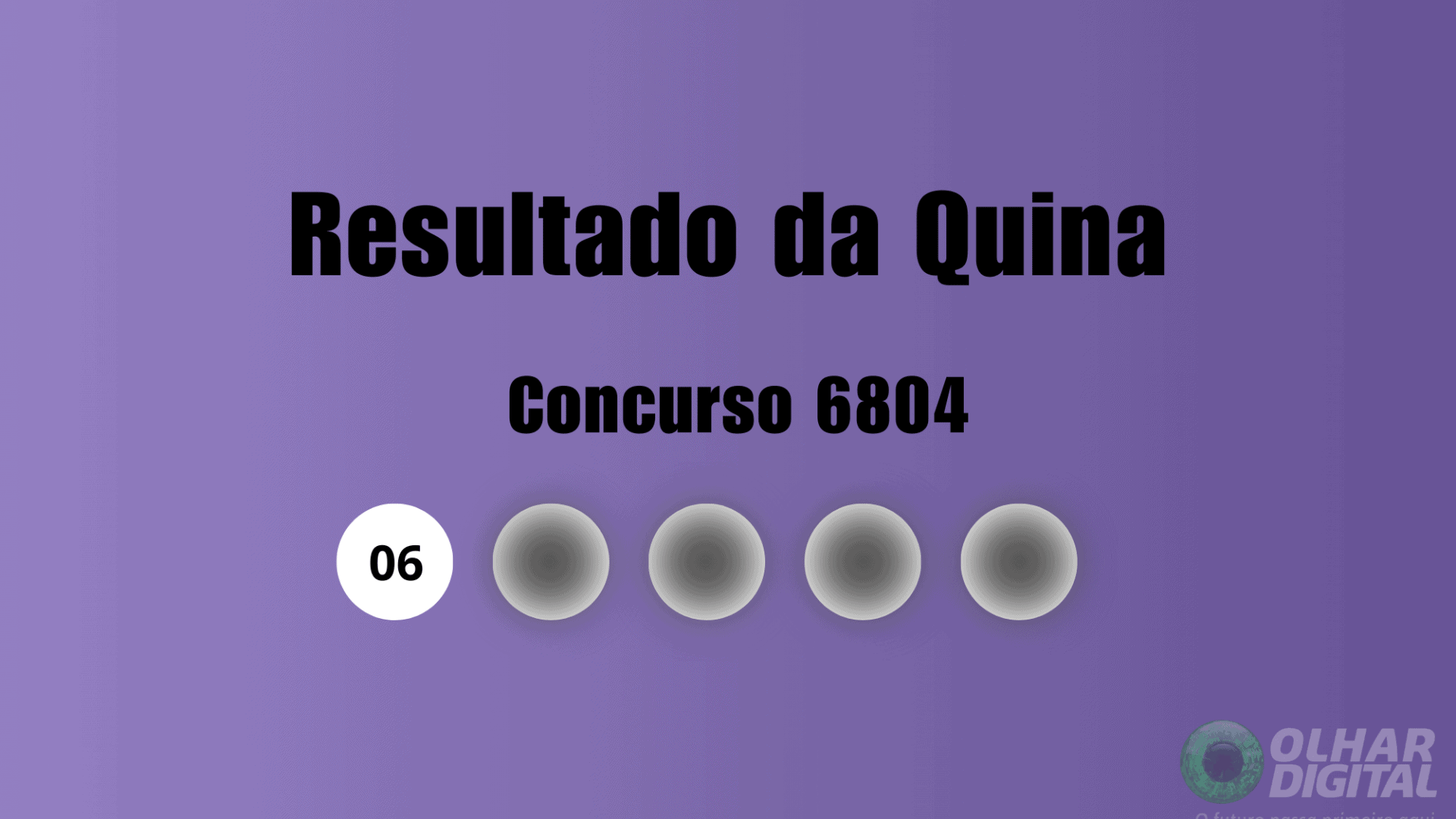 Resultado Quina concurso 6804