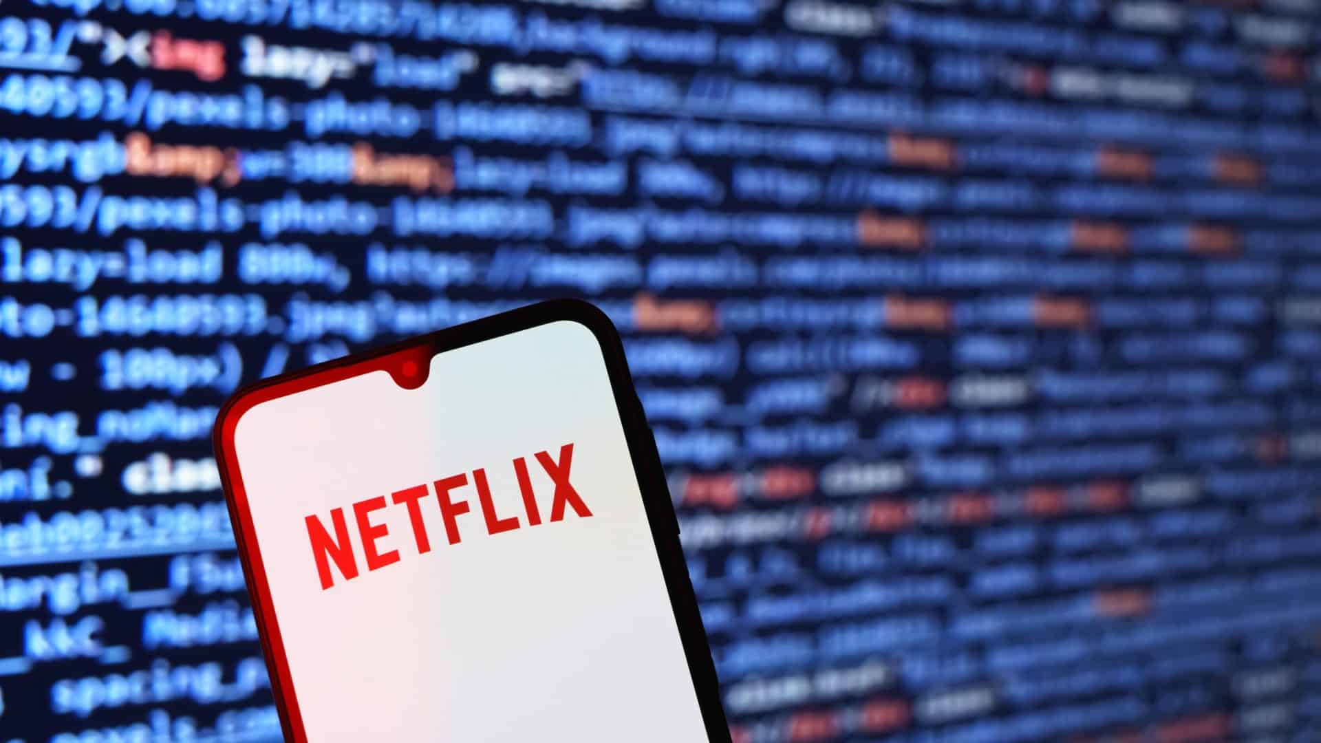 Logo da Netflix em um smartphone