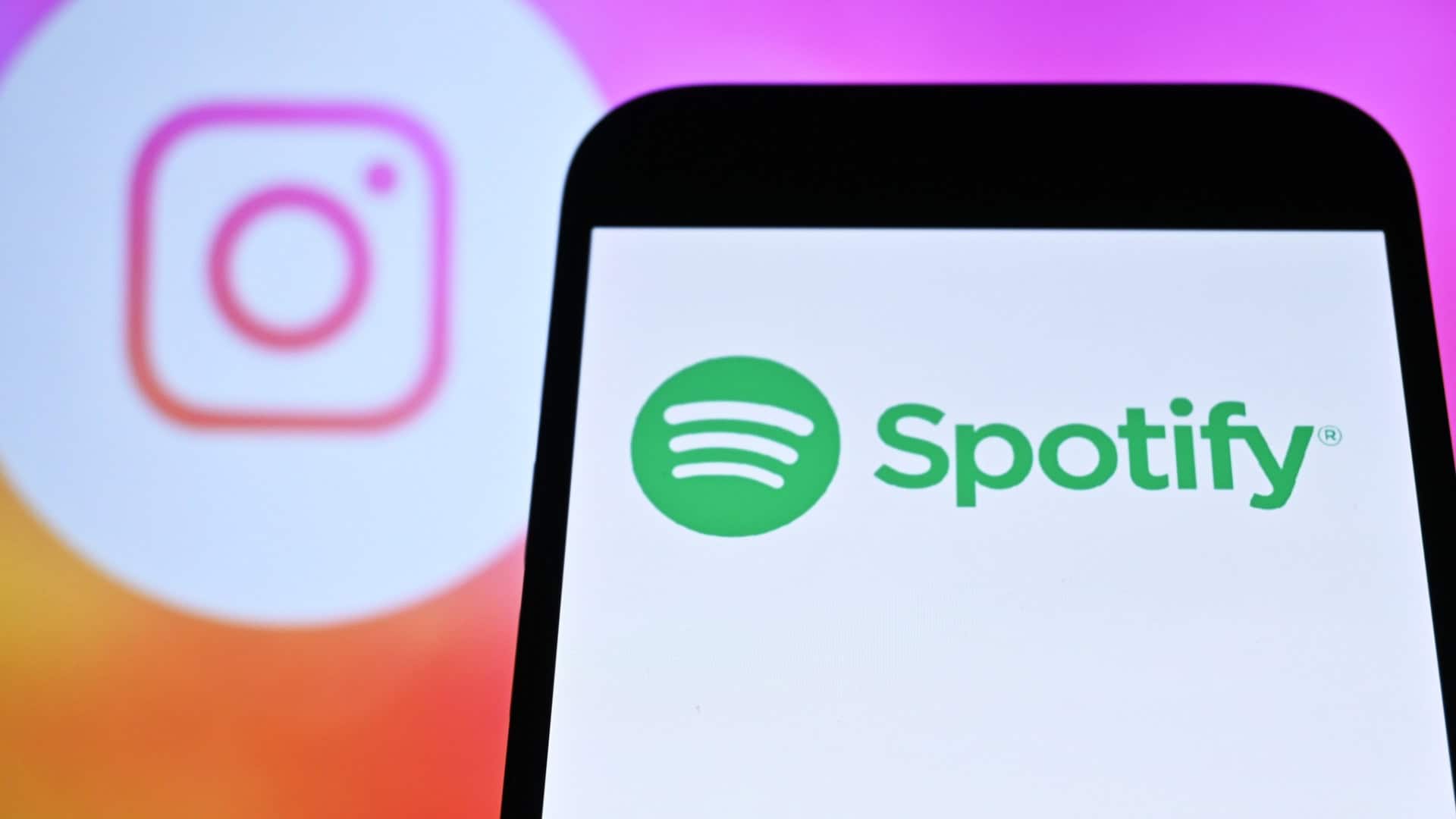 Logos de Spotify e Instagram lado a lado