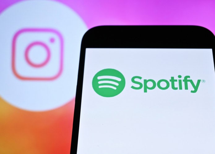 Logos de Spotify e Instagram lado a lado