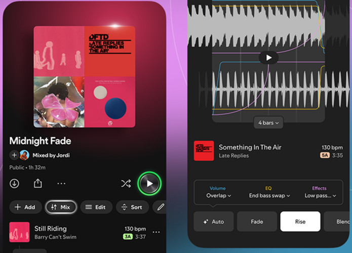 recurso de mixagem do spotify