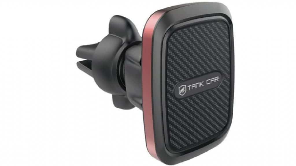 Gshield Suporte Veicular Magnético com 6 Imãs para Celular, GPS, Base Ajustável 360º e 2 Placas Metálicas de Fixação, Tank Car Preto