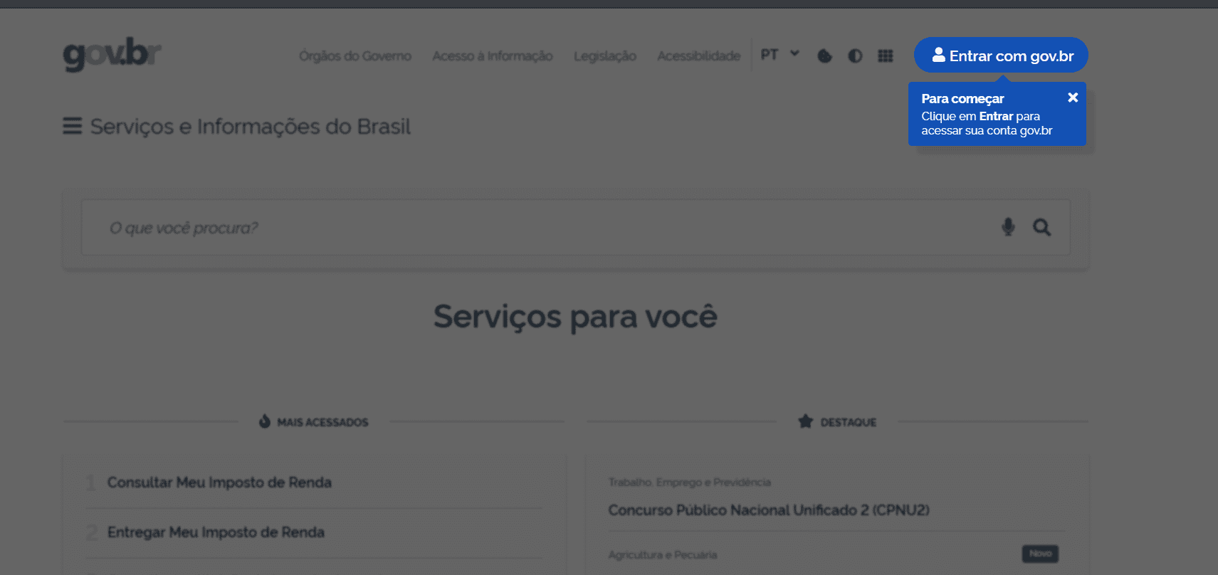 imagem tela portal gov.br