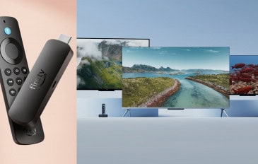 Montagem com imagens de Fire TV Stick 4K Select e smart TVs da Amazon com Alexa+