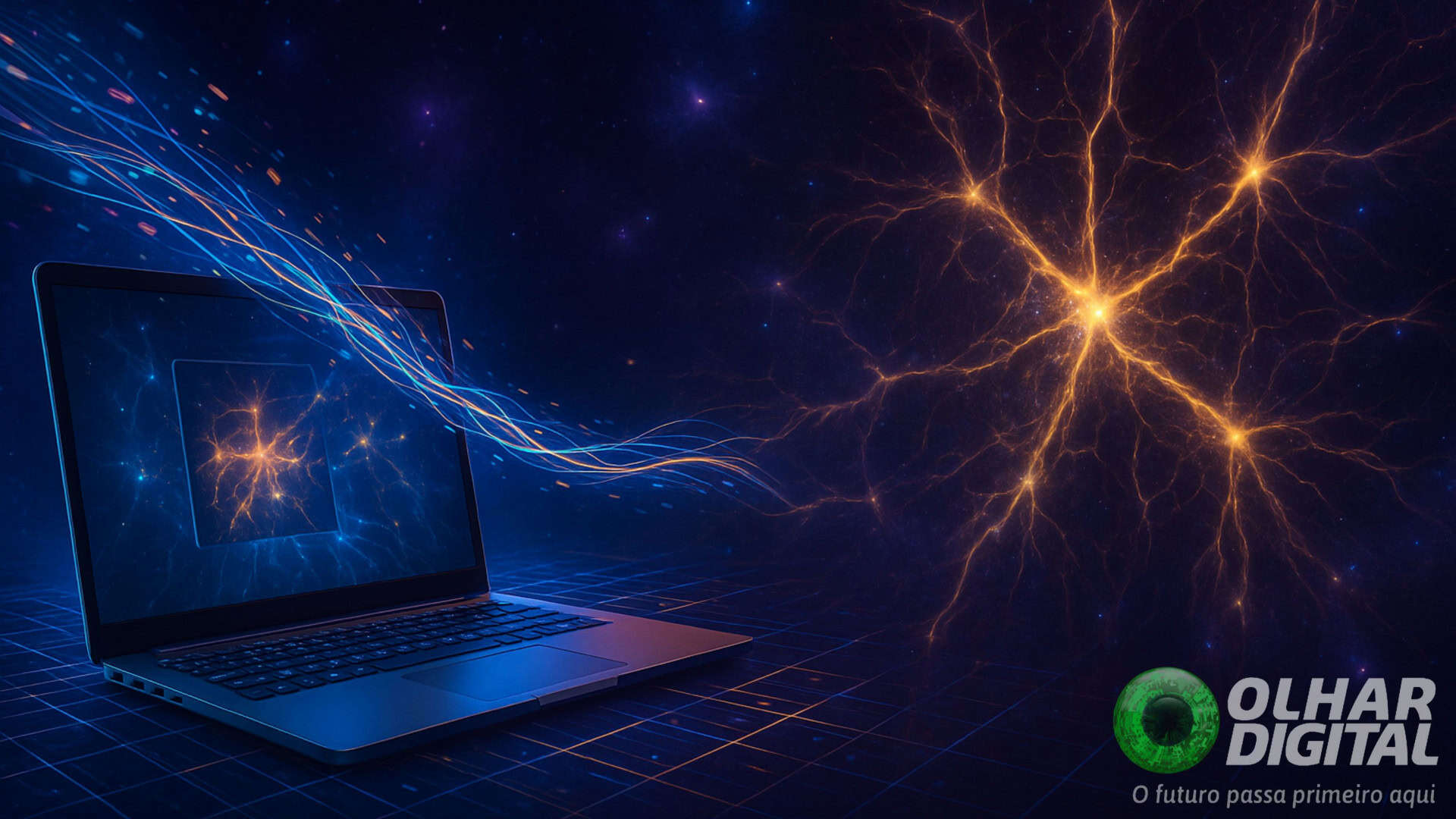 Ilustração de notebook rodando emulador que vai ajudar a estudar o Universo