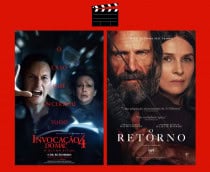 Montagem com pôsteres de Invocação do Mal 4 e O Retorno, dois entre os filmes que estreiam no cinema em 04 de setembro