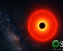 Ilustração de uma das estrelas de buraco negro existentes no espaço