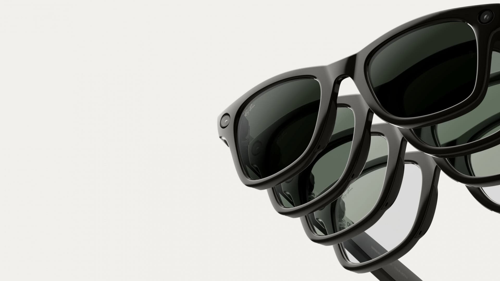Montagem mostrando segunda geração de óculos inteligentes da Meta desenvolvidos em parceria com a Ray-Ban