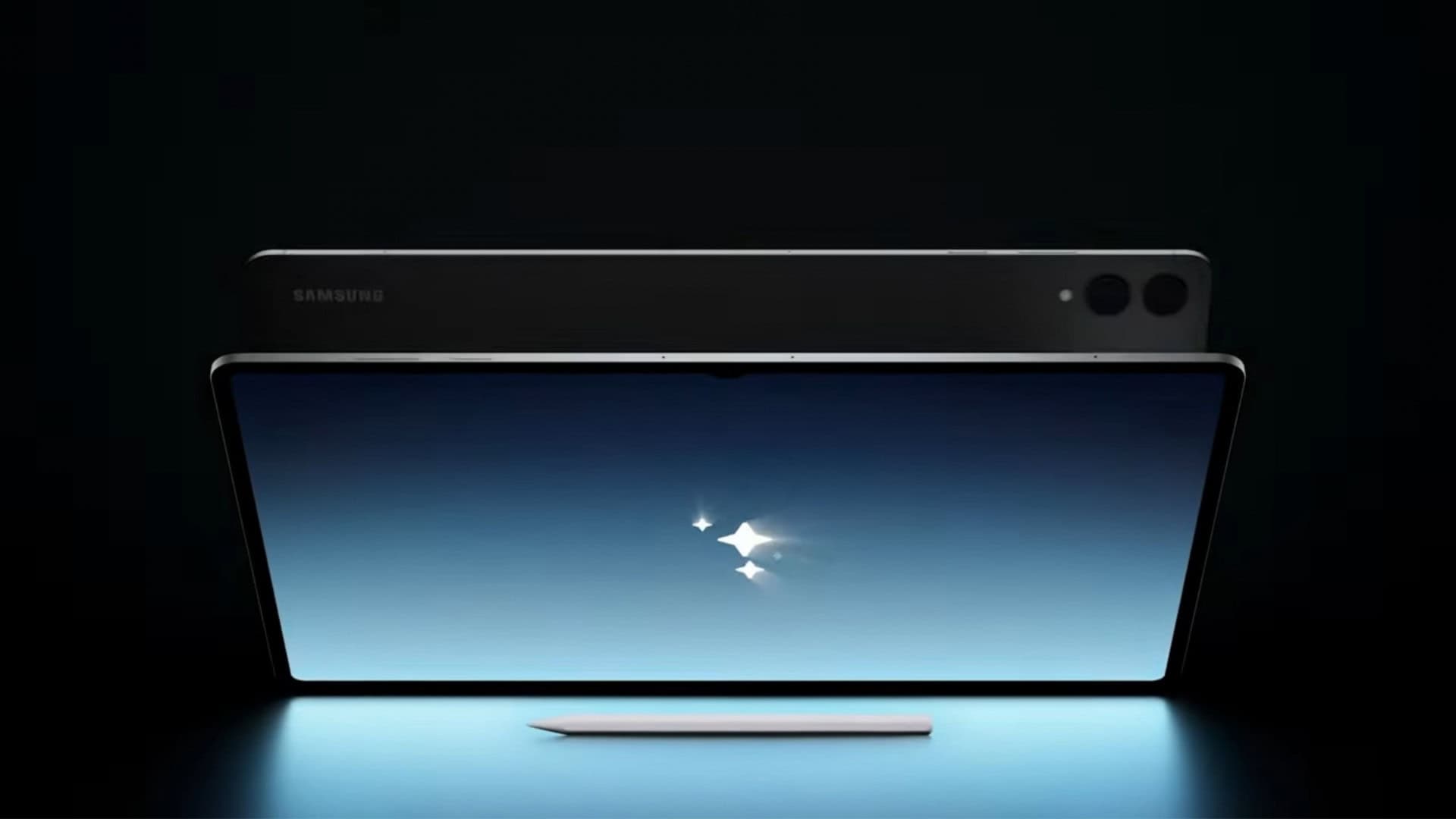 Ilustração mostrando tablets da linha Galaxy Tab S11 da Samsung